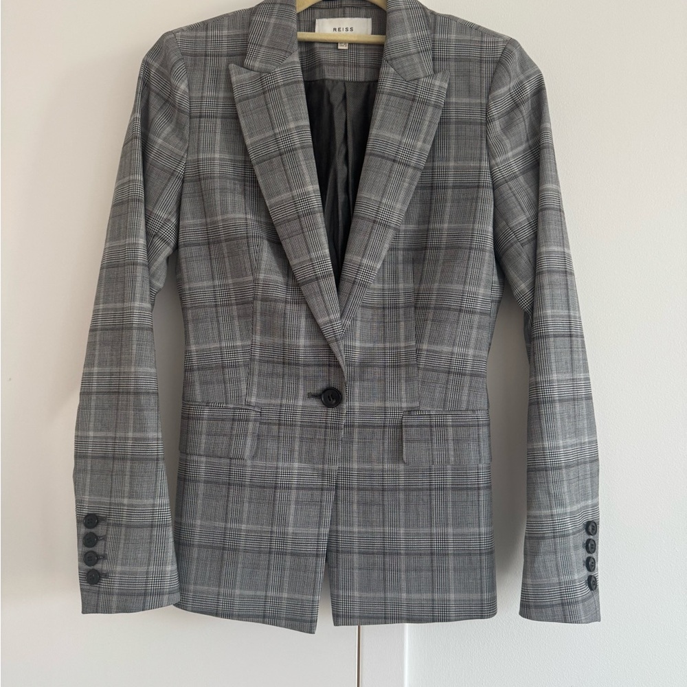 Reiss Gray Plaid Blazer
